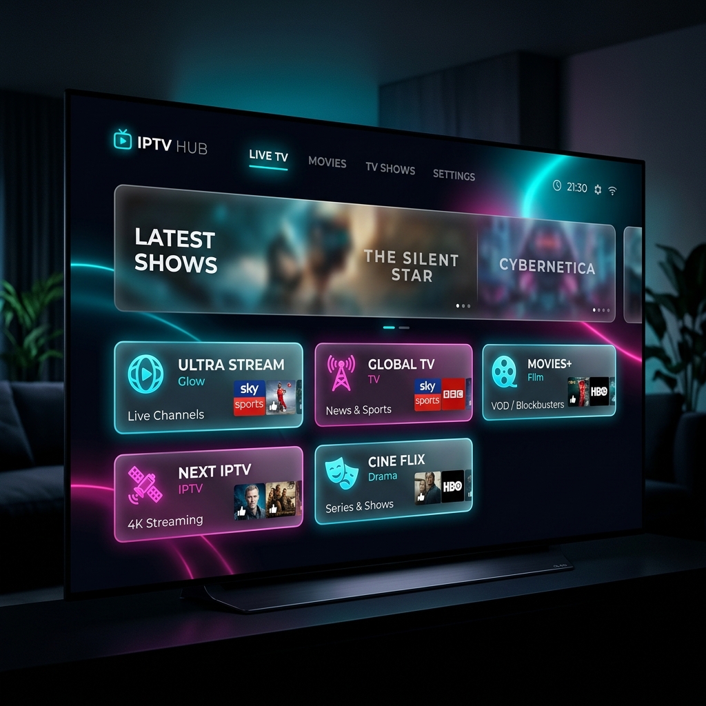 User interface of the best IPTV apps on a smart TV
